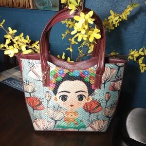 Frida Kahlo Mexican Medium Size Shoulder/ Tote Bag